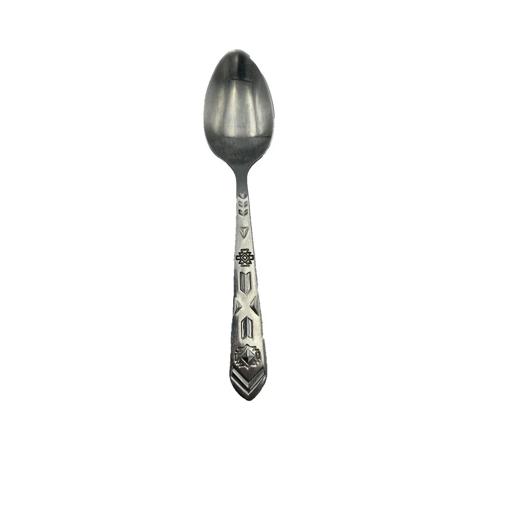Oneida Stainless Japan Tablespoon – Atomic Starburst Chevron Pattern Retro MCM